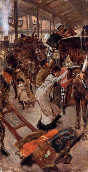 The Cab Road, Victoria Station by James Tissot Oil Painting