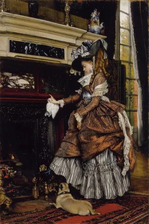 The Fireplace by James Tissot Oil Painting