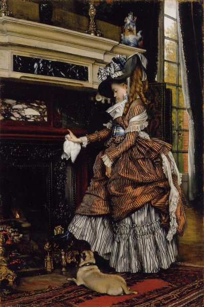 Main Product Photo of The Fireplace Painting by James Tissot