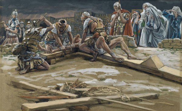 Main Product Photo of The First Nail  Painting by James Tissot
