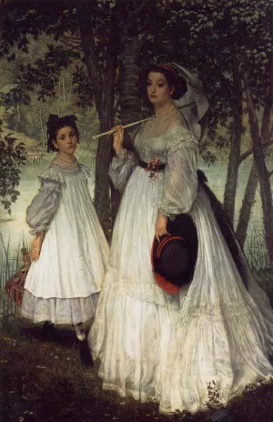 The Two Sisters; Portrait by James Tissot Oil Painting