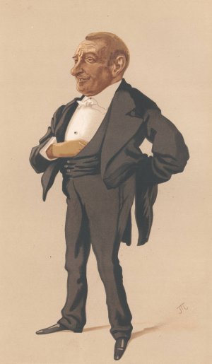 Vanity Fair - Businessmen and Empire Builders. 'a retired Financiers'. Mr. Henry Louis Bischoffsheim. 4 March 1876 by James Tissot Oil Painting