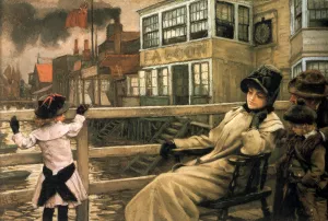 Waiting for the Ferry by James Tissot - Oil Painting Reproduction