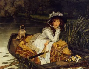 Young Woman in a Boat by James Tissot Oil Painting