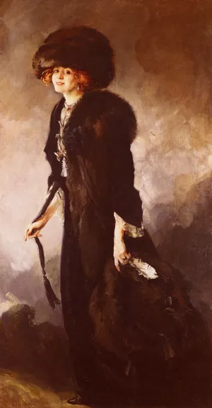 A Portrait of Ruby Miller Oil painting by James Jebusa Shannon