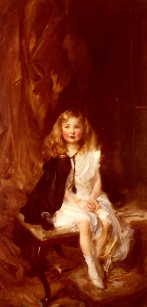Bridget, Daughter of Harold Nickols, Esq. by James Jebusa Shannon Oil Painting