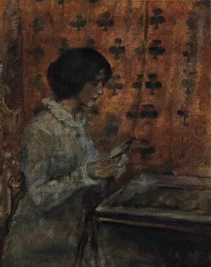 Finishing touches by James Jebusa Shannon Oil Painting