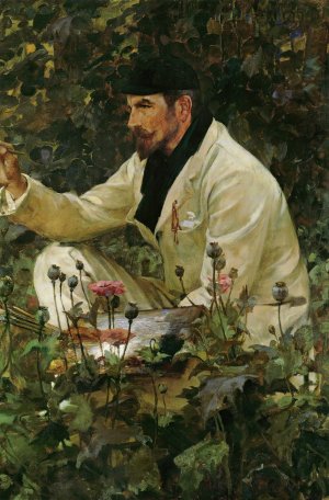 George Hitchcock working in his garden in Egmond by James Jebusa Shannon Oil Painting