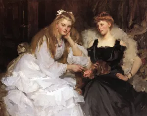 Lorna and Dorothy Bell, Daughters of W. Heward Bell, Esq. by James Jebusa Shannon - Oil Painting Reproduction