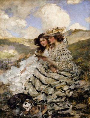 On the Dunes by James Jebusa Shannon Oil Painting