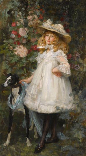 Portrait Of A Girl by James Jebusa Shannon Oil Painting