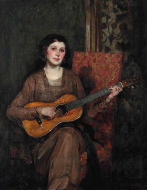 Portrait of Florence Shannon, the artist's wife by James Jebusa Shannon Oil Painting