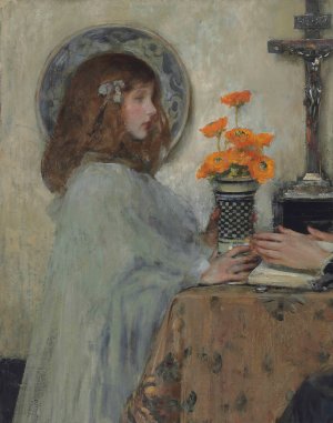 The Offering by James Jebusa Shannon Oil Painting