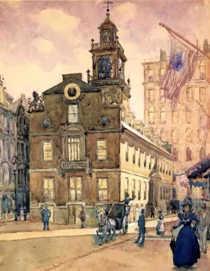 The State House from Park Street, Boston by James Kinsella Oil Painting