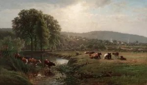 Morning in New England by James Mcdougal Hart Oil Painting