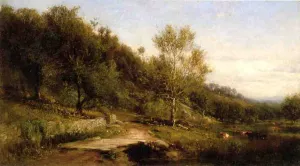 Path by a River by James Mcdougal Hart - Oil Painting Reproduction