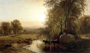 Returning from Harvest by James Mcdougal Hart Oil Painting