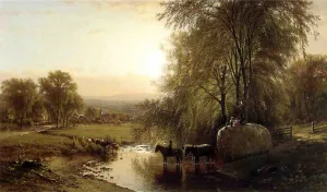 Returning from Harvest by James Mcdougal Hart Oil Painting