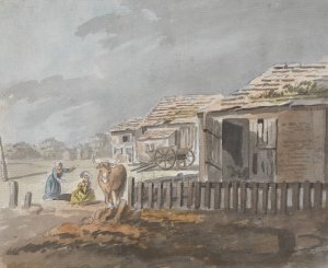 Figures on the Farm by James Miller Oil Painting