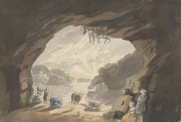 Main Product Photo of Figures with Animals at Cave Painting by James Miller