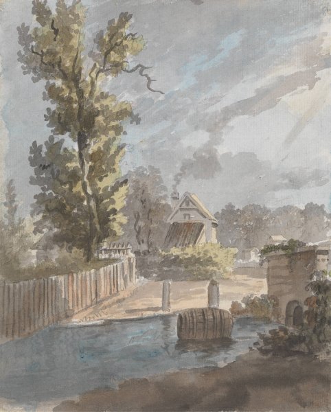 Main Product Photo of Floating Barrel in a Stream Painting by James Miller