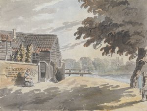 House by a Bridge by James Miller Oil Painting