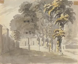 House with trees by James Miller Oil Painting