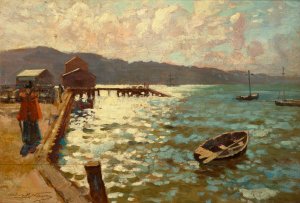 Wellington Harbour by James Nairn Oil Painting