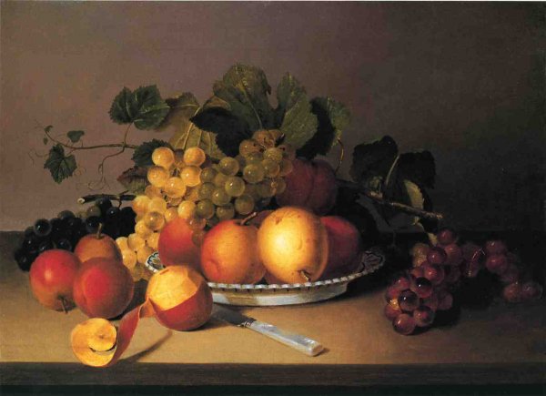 Fruit in a Basket by James Peale - Hand-Painted Oil Painting Reproduction