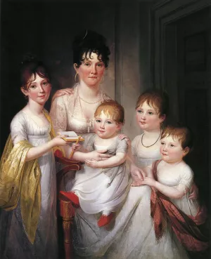 Madame Dubocq and Her Children Oil painting by James Peale