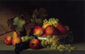 Still Life, Apples, Grapes, Pear Oil painting by James Peale