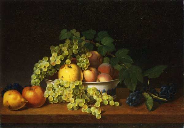 Main Product Photo of Still Life of Fruit with a Porcelain Bowl Painting by James Peale