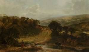 Crossing the Stream Oil painting by James Peel