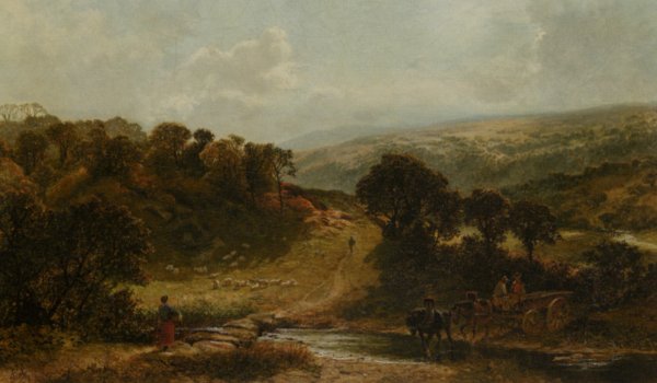 Main Product Photo of Crossing the Stream Painting by James Peel