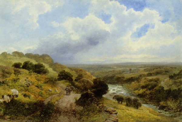 On the Tweed near Norham by James Peel - Hand-Painted Oil Painting Reproduction