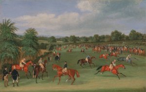 Epsom Races; Preparing to Start by James Pollard Oil Painting