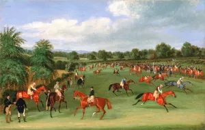 Epsom Races: Preparing to Start by James Pollard - Oil Painting Reproduction