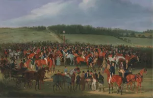 Epsom Races; The Betting Post by James Pollard Oil Painting