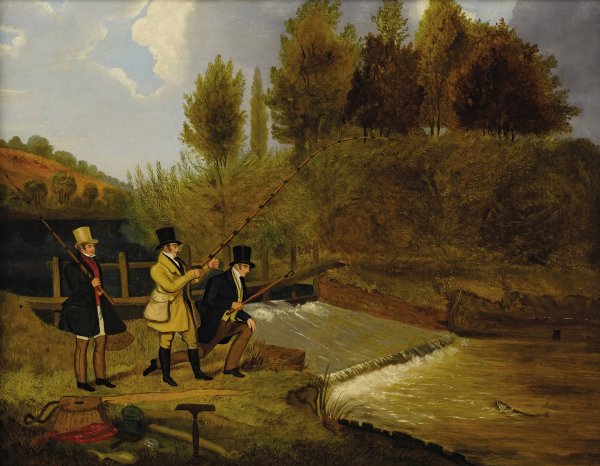 Going Fishing by James Pollard - Hand-Painted Oil Painting Reproduction
