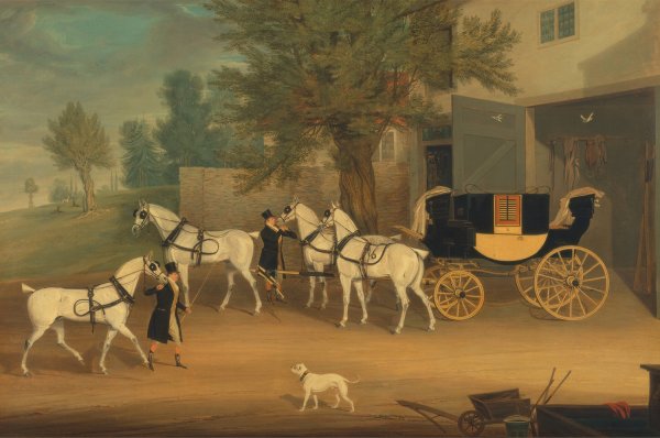 John Smith Barry's Private Drag and Grey Team  by James Pollard - Hand-Painted Oil Painting Reproduction