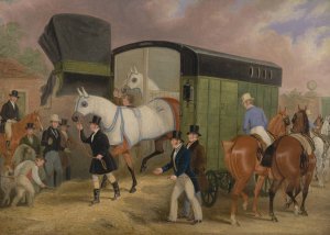 The Derby Pets; The Arrival by James Pollard Oil Painting