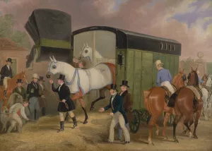 The Derby Pets; The Arrival by James Pollard Oil Painting