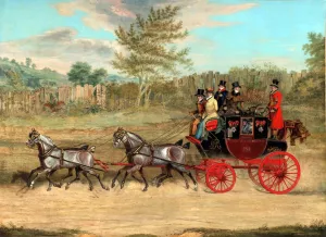 The London to Hastings Royal Mail Coach by James Pollard - Oil Painting Reproduction