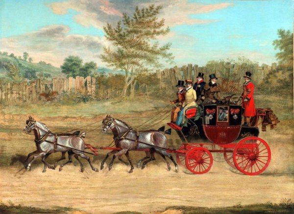The London to Hastings Royal Mail Coach by James Pollard - Hand-Painted Oil Painting Reproduction