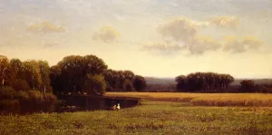 Late Summer Fishing by James Renwick Brevoort - Oil Painting Reproduction