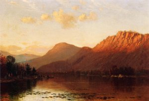 Mountain Lake Scene by James Renwick Brevoort Oil Painting