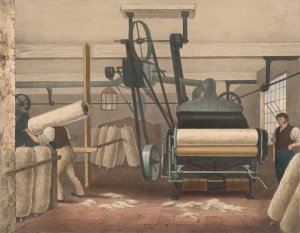 Progress of Cotton; #3 Lap-frame by James Richard Barfoot Oil Painting
