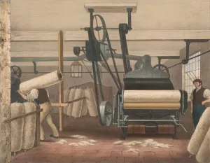 Progress of Cotton; #3 Lap-frame by James Richard Barfoot Oil Painting