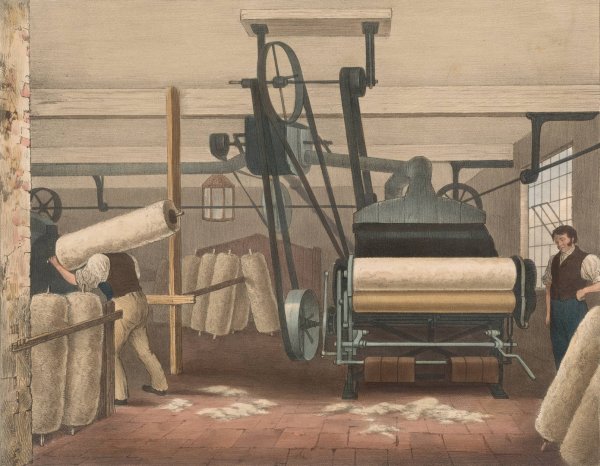 Progress of Cotton; #3 Lap-frame  by James Richard Barfoot - Hand-Painted Oil Painting Reproduction