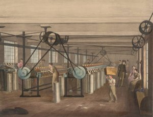 Progress of Cotton; #5 - Bobbin and drawing frames by James Richard Barfoot Oil Painting